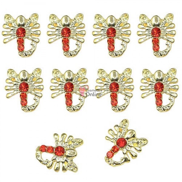 Decoratiuni 3D Metalice 137 Scorpion cu cristale Rosii